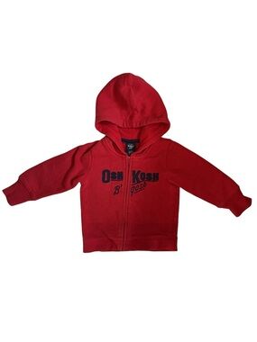 Y2K OshKosh B'gosh Bright Red Zip Hoodie with Logo